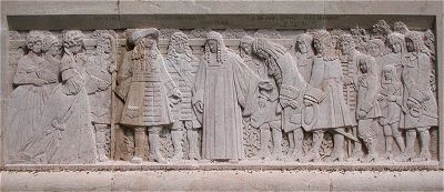 Reception of the Huguenots by the Great Elector on the Reformation Monument in Geneva