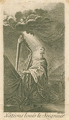 Chodowiecki - David with the harp - Psalms 1 - 1759 (E 19)