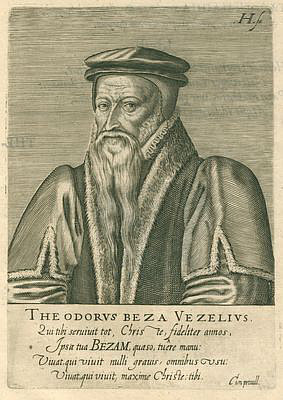 Beza, Theodore<br>1519-1605<br>Successor of Calvins in Geneva, lithography 19th century by Hondius