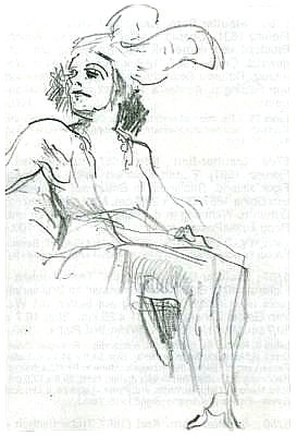 Durieux, Tilla<br>1880-1971<br>actress, pencil drawing by Max Slevogt