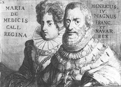 Henry IV. and Maria Medici<br>copper engraving by R. de Hooghe, taken from Ludolff, 